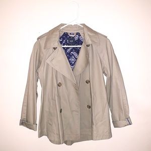 Gap Short/Cropped Khaki Trench Coat